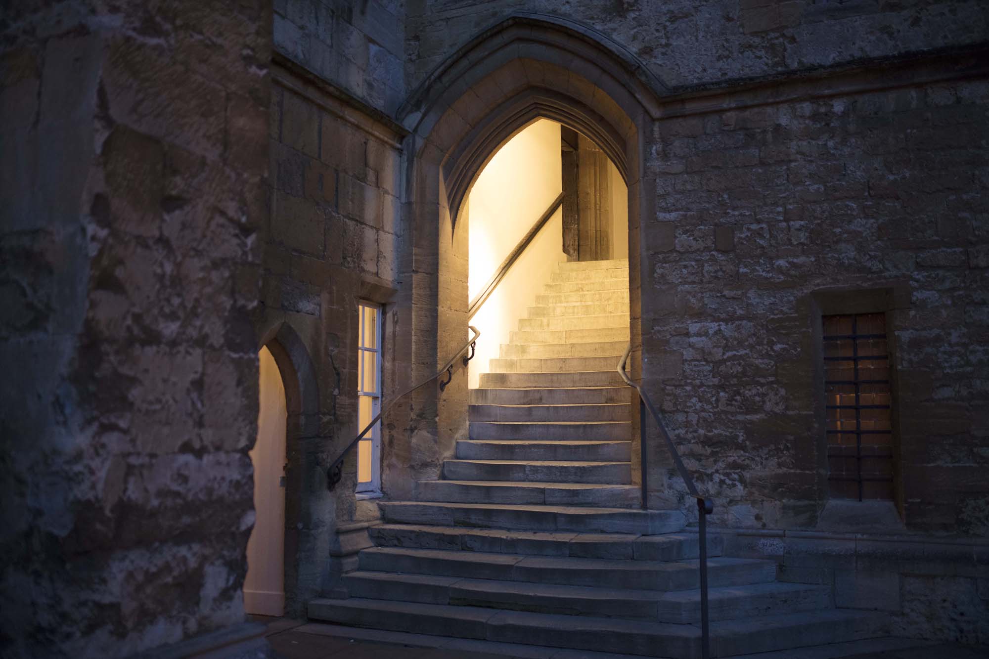 Dining Hall Staircase at Dusk
