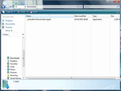 Screenshot of downloads folder