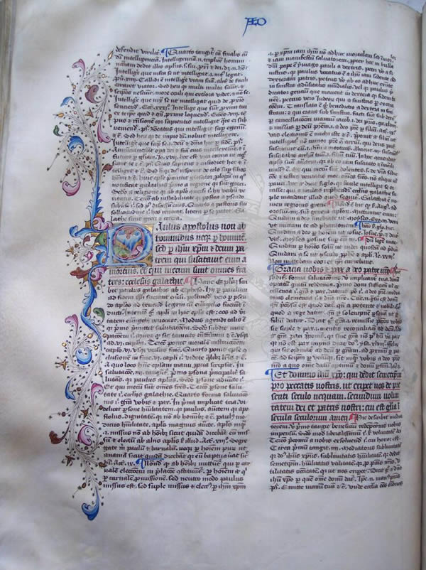 MS 61, f. 129v, Commentary of St. Paul’s Epistles, 15thC