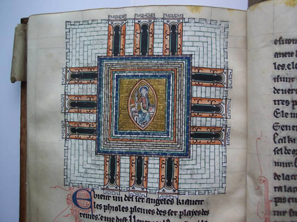 MS 65, f. 81v(2), Commentary on the apocalypse, 14thC MS 65, f. 81v(2), Commentary on the apocalypse, 14thC