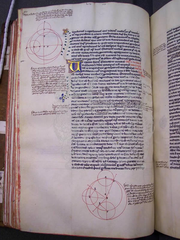 MS 281, f82v, Ptolemy’s Almagesta, late 13thC (illumination mid-15thC)