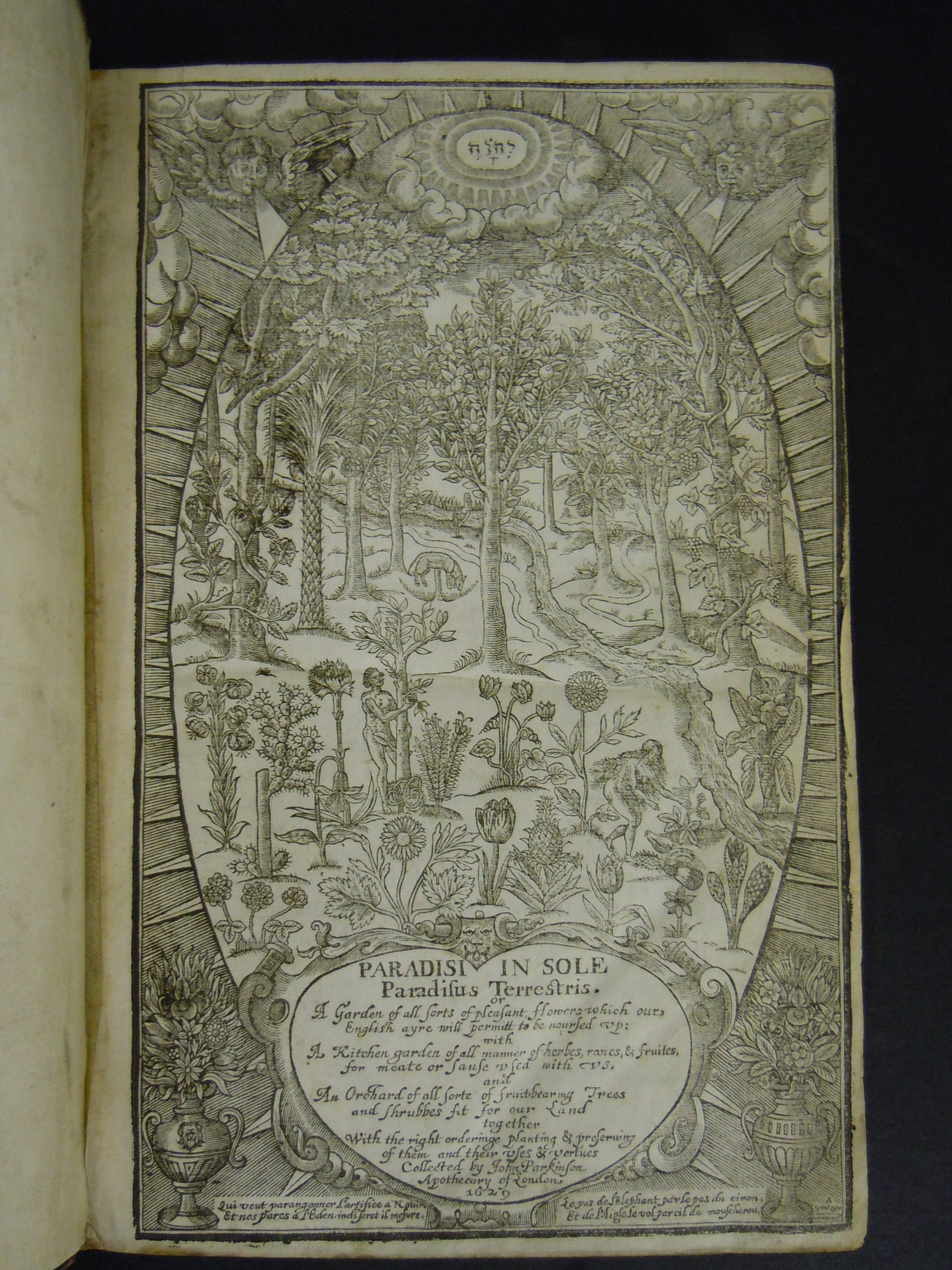 BT1.31.13, title page, John Parkinson’s Paradisi in sole paradisus terrestris (1629)