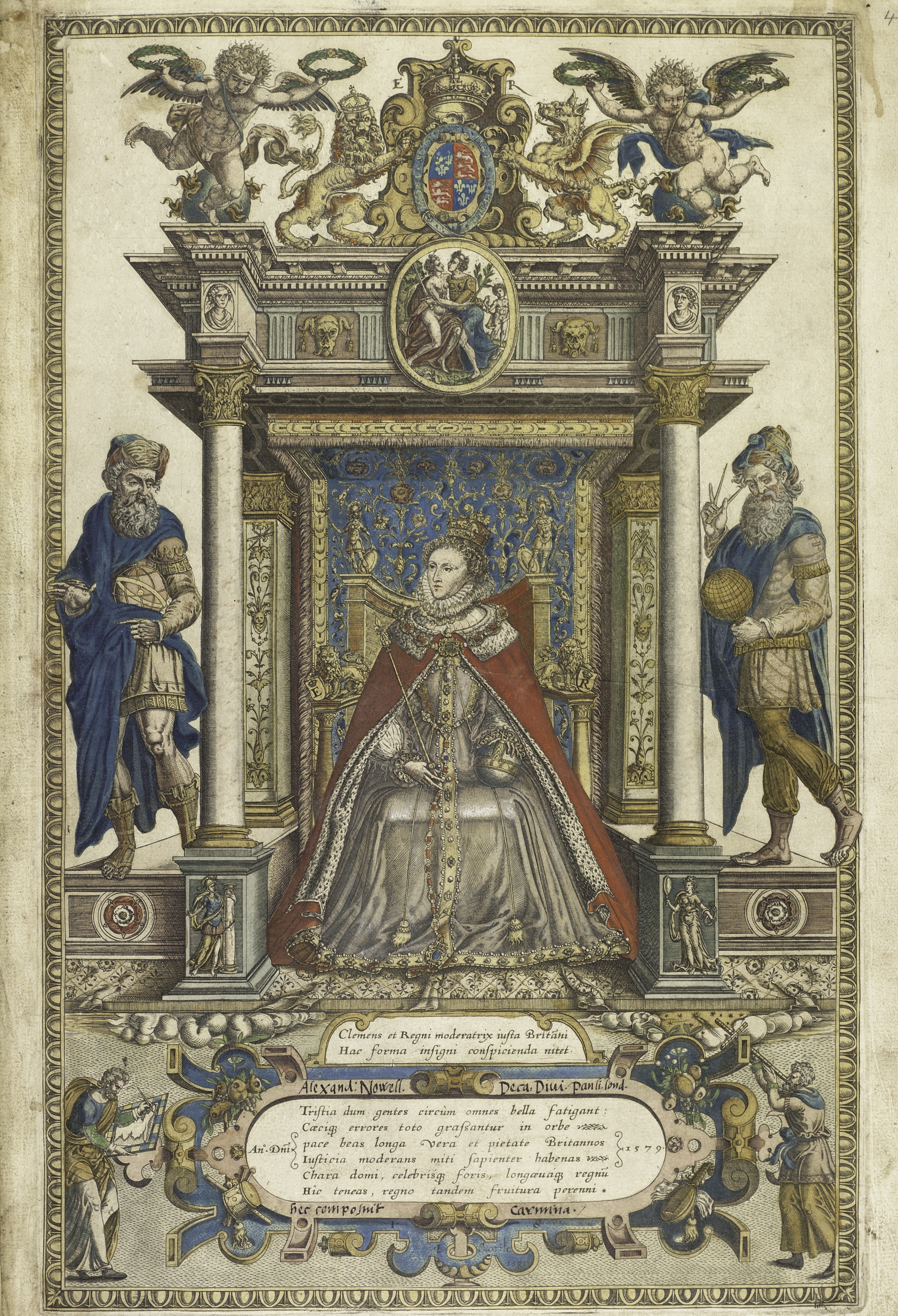 BT1.47.9, frontispiece, Christopher Saxton’s Atlas of the counties of England and Wales (1579)