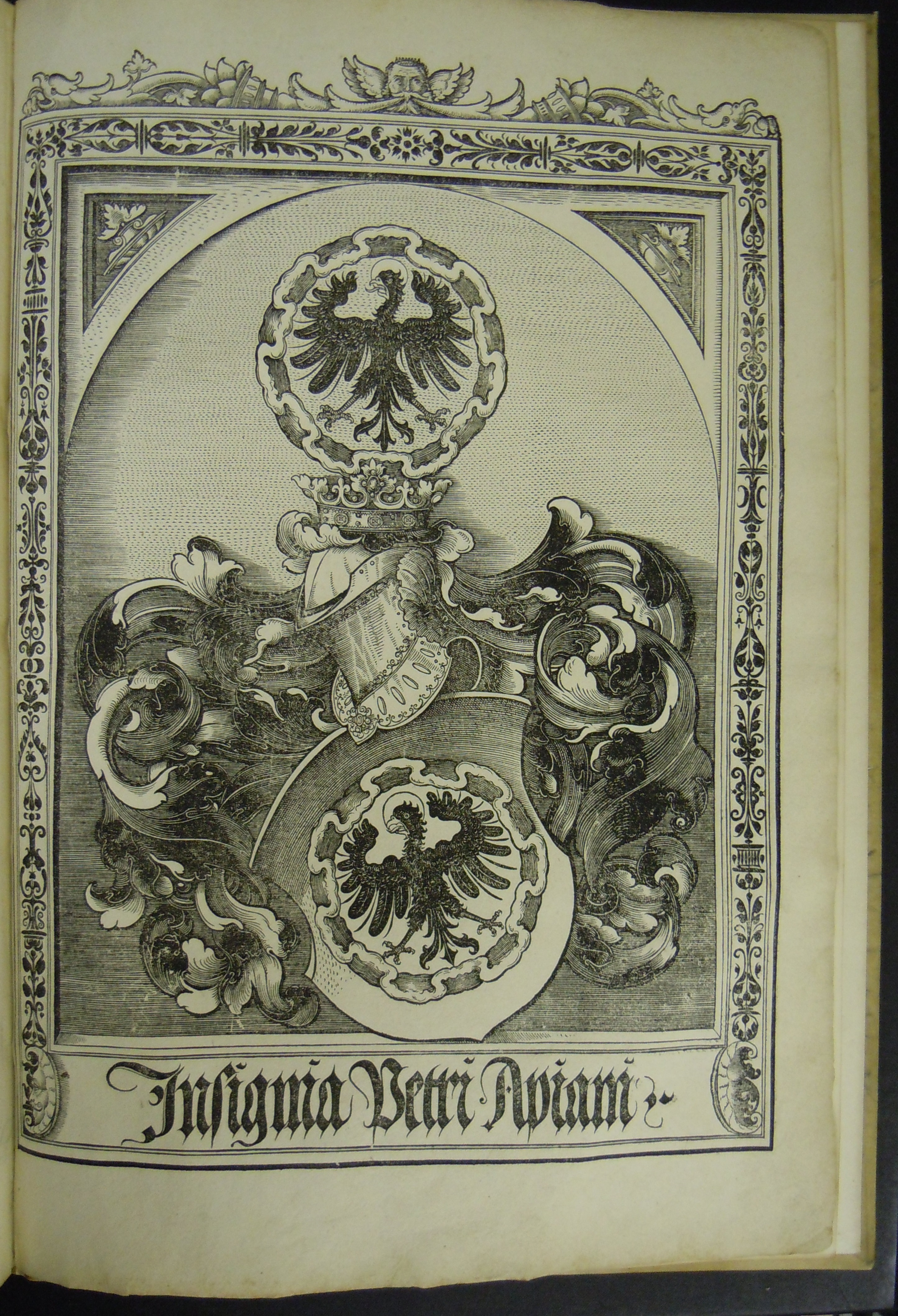 BT1.70.2, final leaf, Apian’s coat of arms, Peter Apian’s Astronomicum Caesareum (1540)