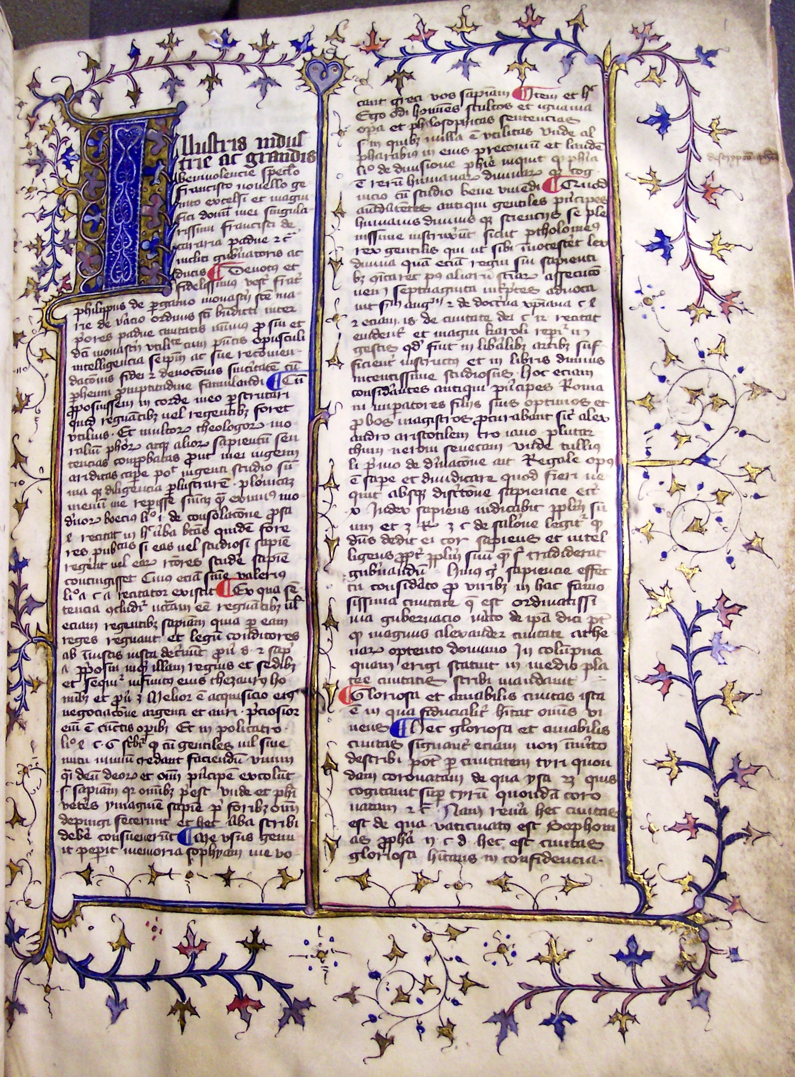 MS 154, f1r, Philippi de Pergamo: Speculum regiminis... , 15thC