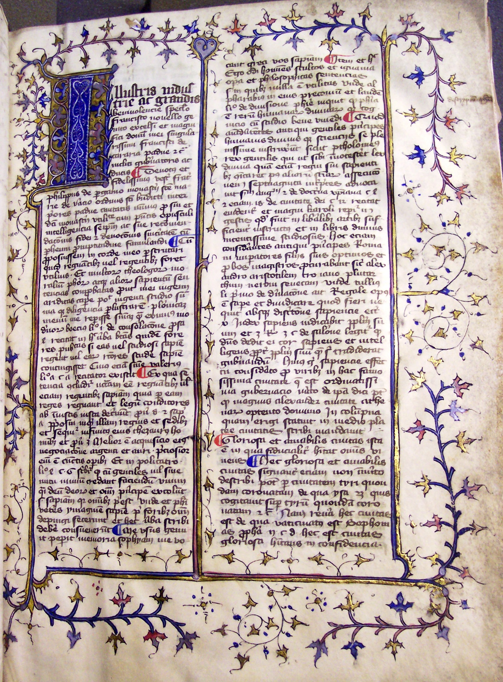 MS 154, f. 1r, Philippi de Pergamo: Speculum regiminis... , 15thC MS 154, f. 1r, Philippi de Pergamo: Speculum regiminis... , 15thC