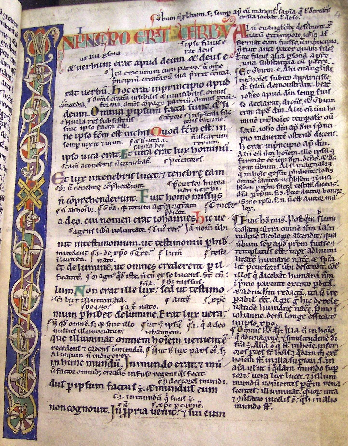MS 54, f4r, Glossary on the Gospel of St. John, 12thC