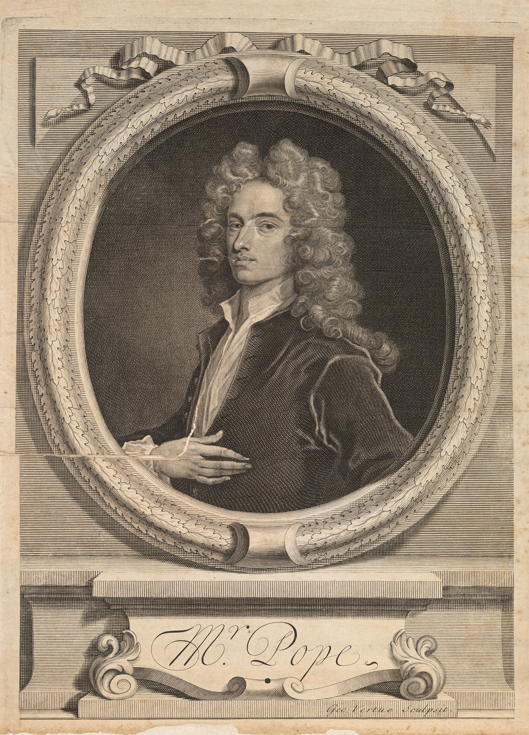 NB.91.18, frontispiece, Alexander Pope’s Works (1717)