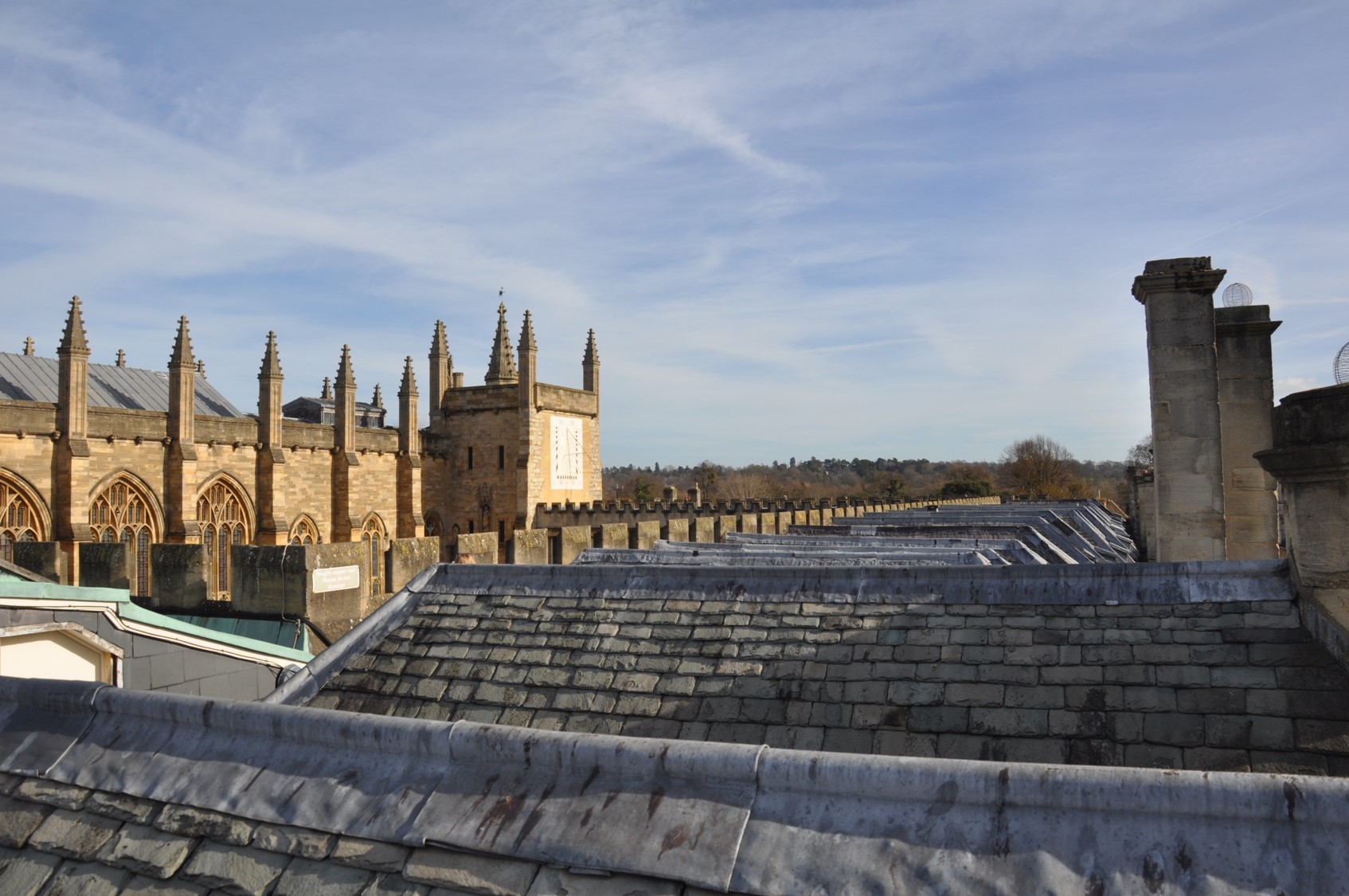 Sundial from roof