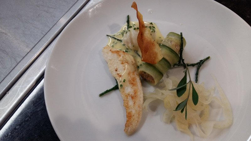 Lemon sole, pickled fennel, shrimp cannelloni