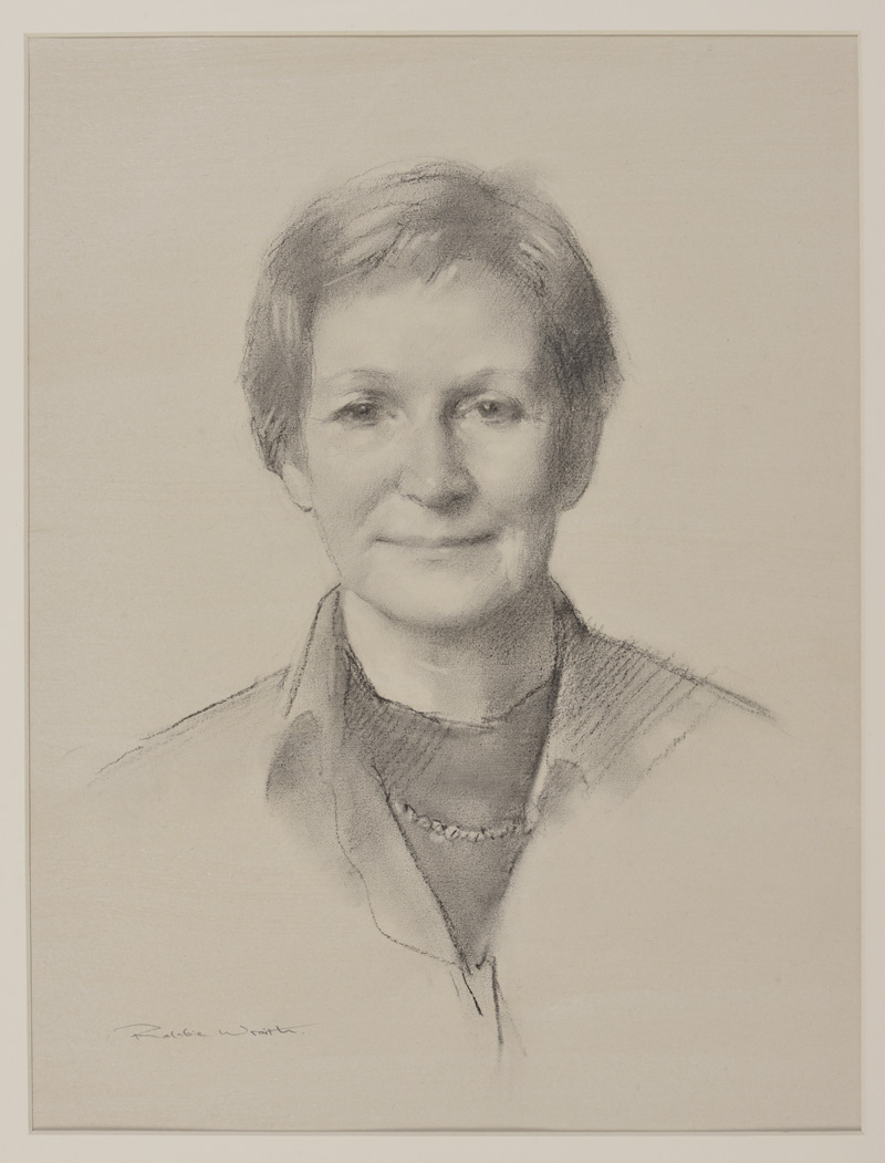 Caroline Thomas, former Home Bursar at New College, by Robbie Wraith Caroline Thomas, former Home Bursar at New College, by Robbie Wraith