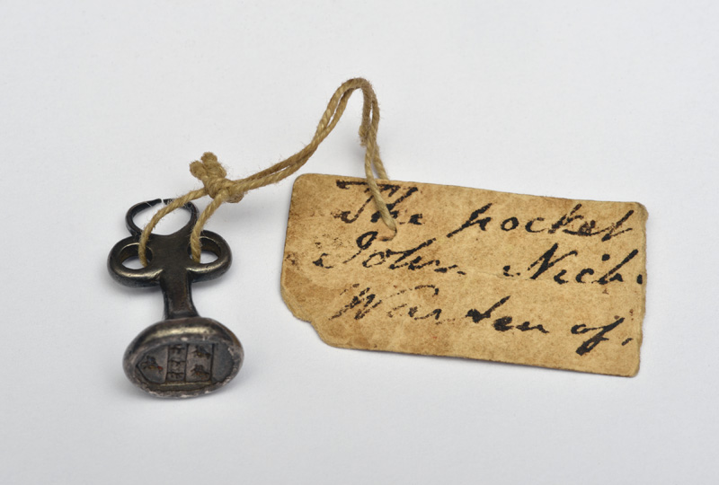 Seal Ring engraved with the coat of arms of Warden Nicholas (1675-1679)