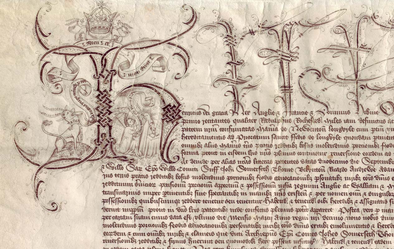NCA 11980, Charter of Henry VI confirming College's Newton Longville estates, 1441