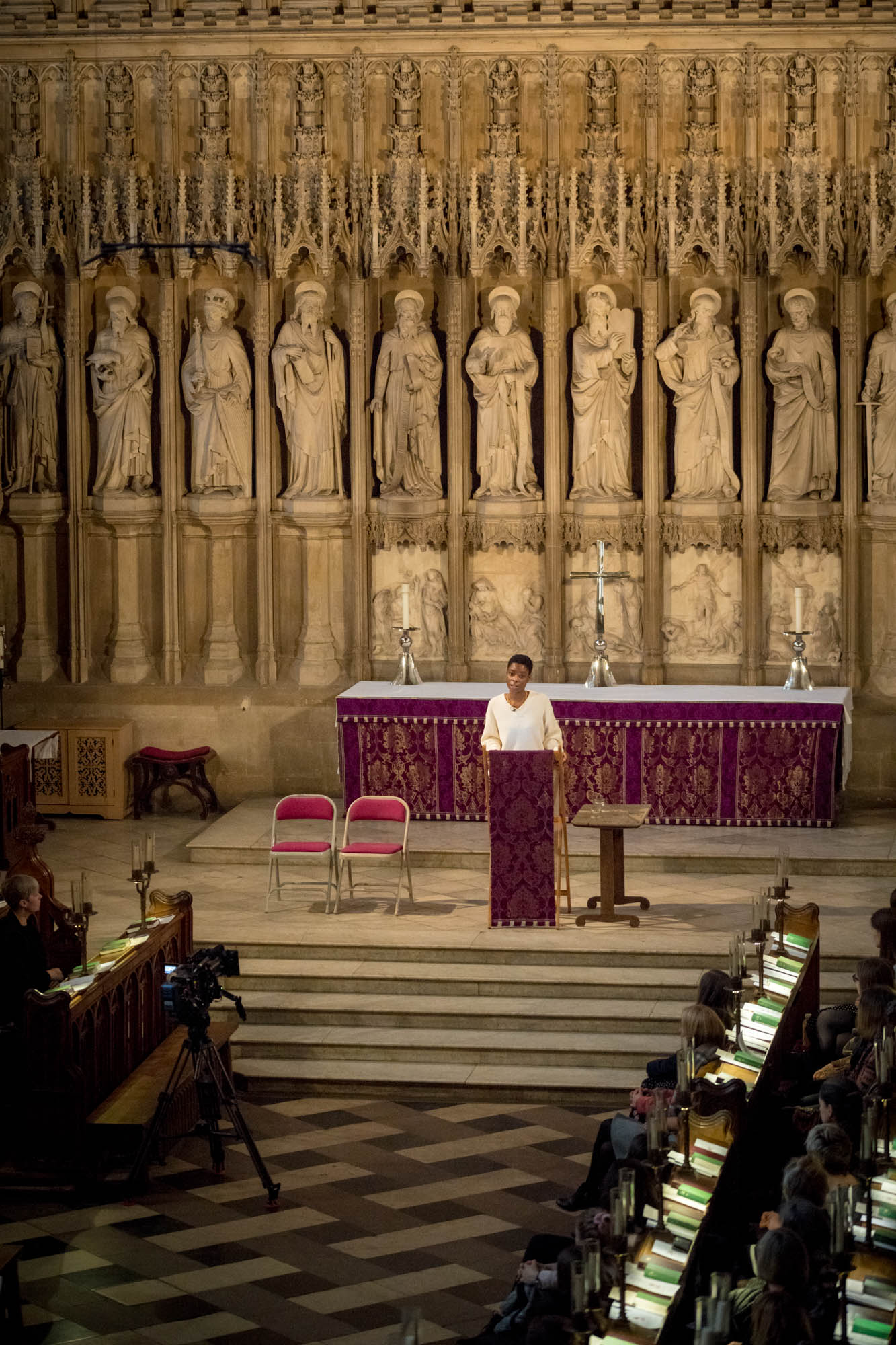 Otegha giving her speech in the Chapel