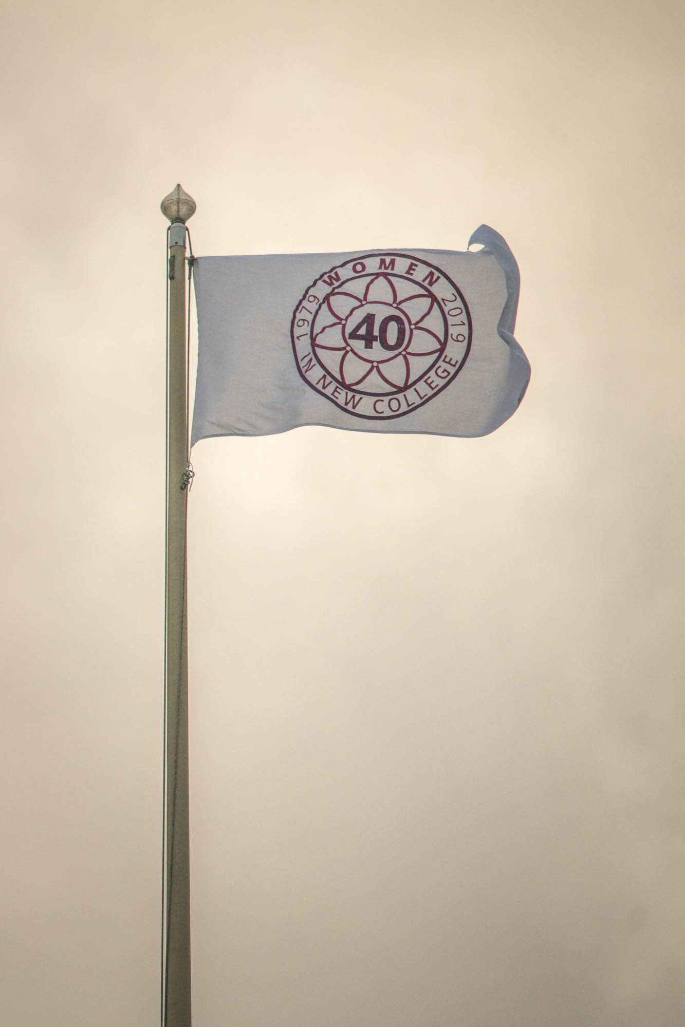 New College's commemorative 40th anniversary of women flag