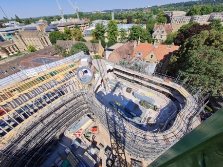 Unroofed section of quad