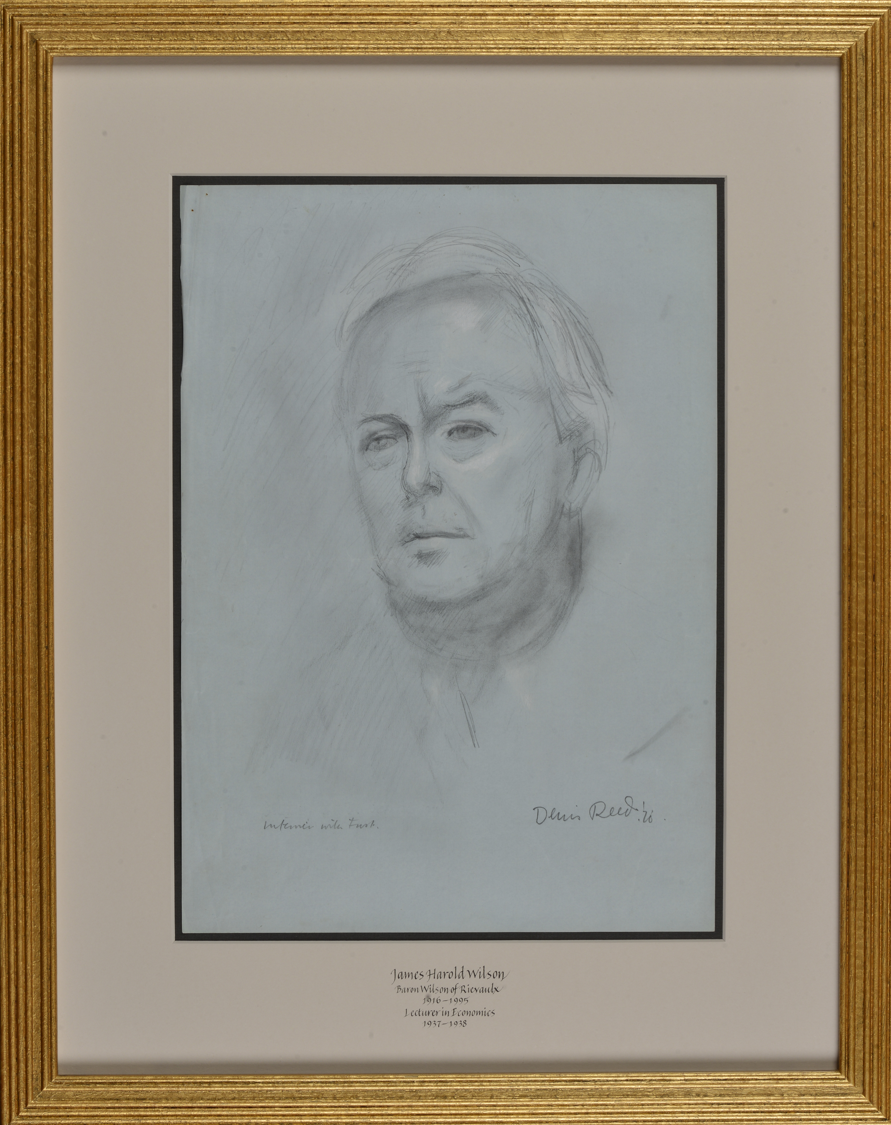 Harold Wilson, Lecturer in Economics at New College 1937-38, by Denis William Reed Harold Wilson, Lecturer in Economics at New College 1937-38, by Denis William Reed