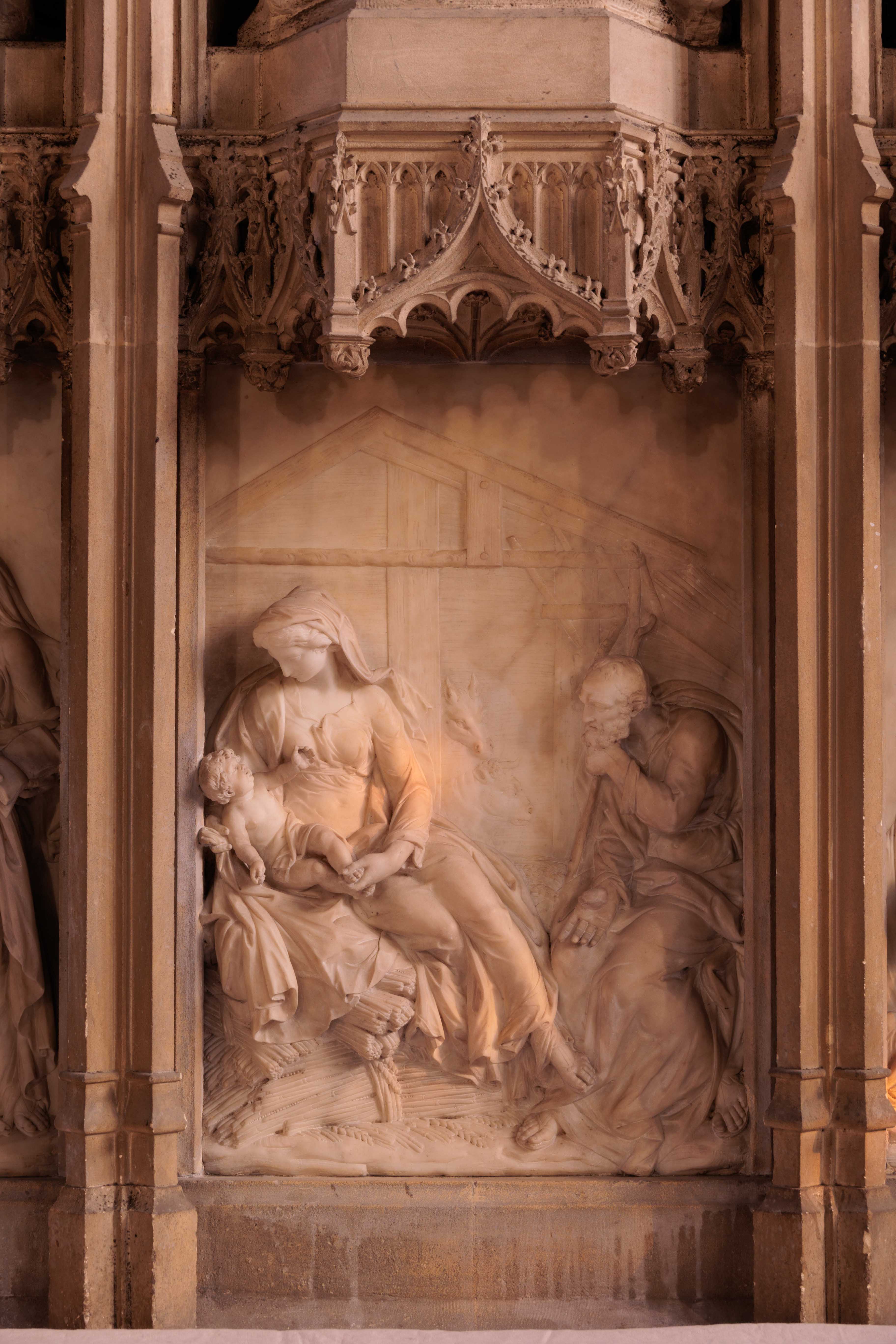 Marble relief of the nativity by Richard Westmacott