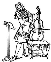 Cellist reading music