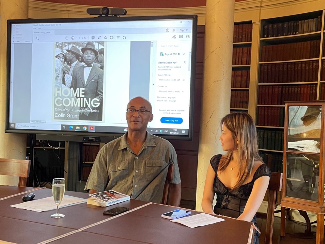 Colin Grant and the JCR Faith and Ethnic Minorities Officer, Vivian Gu