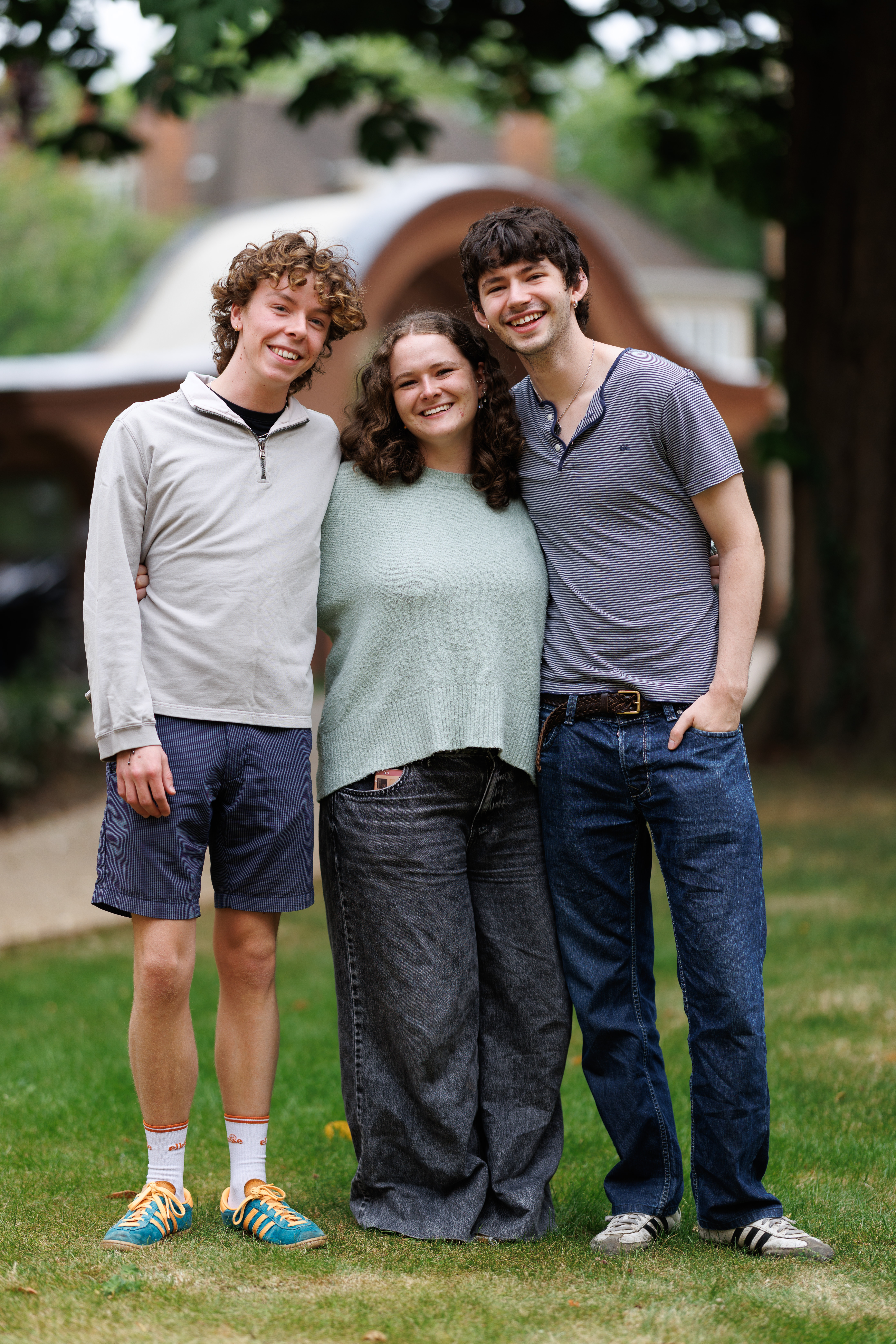 Students posing and smiling