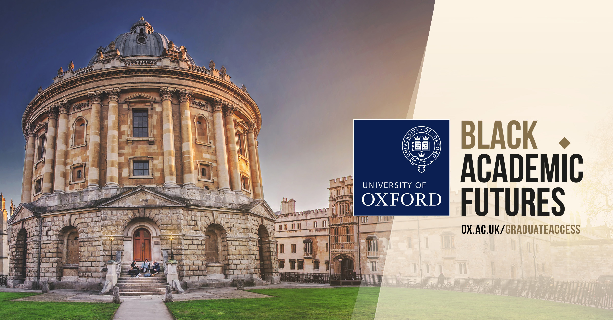 Radcliffe Camera with University of Oxford logo and 'Black Academic Futures' superimposed