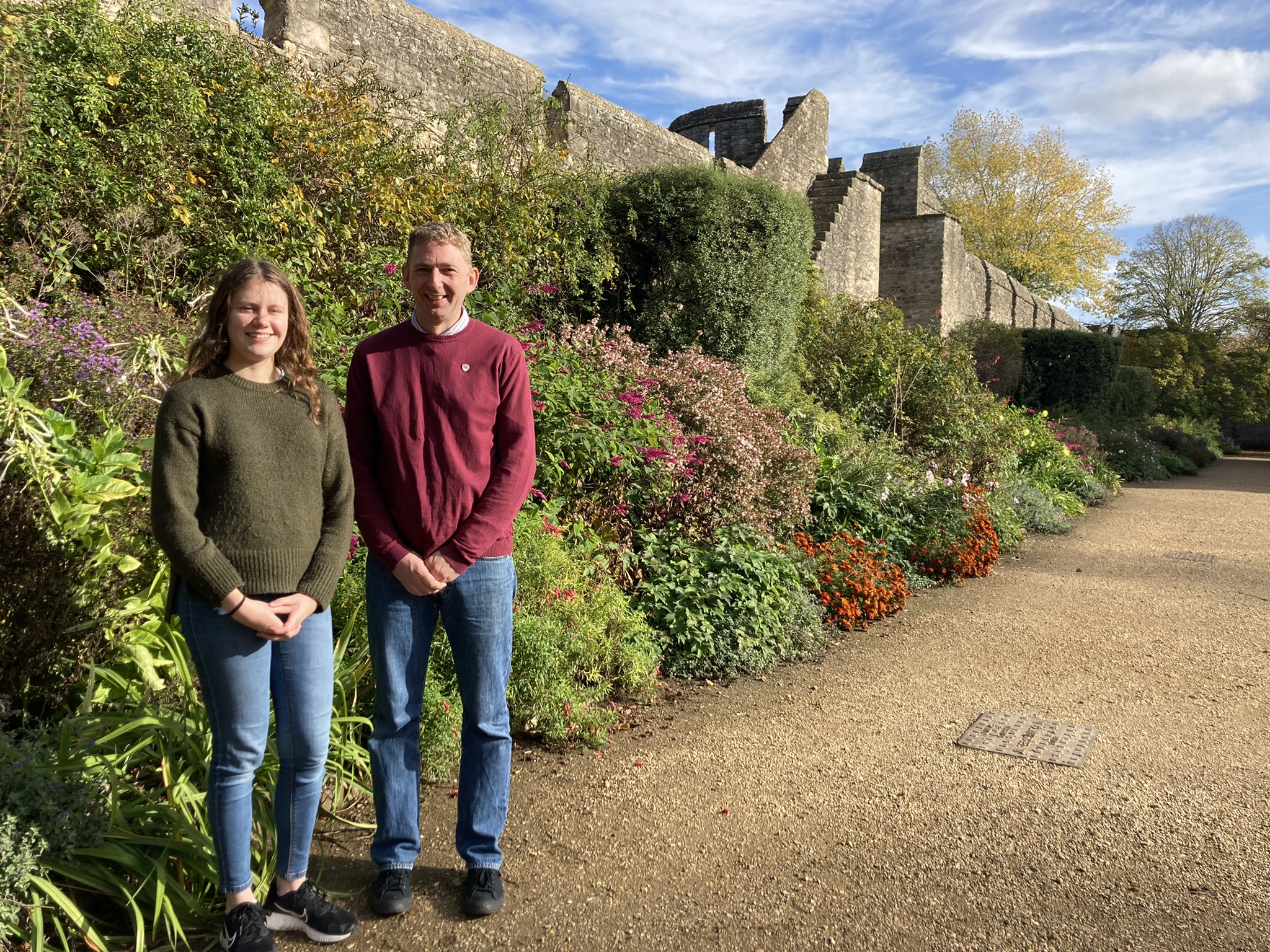 Chris and Sarah in front of the medieval city wall