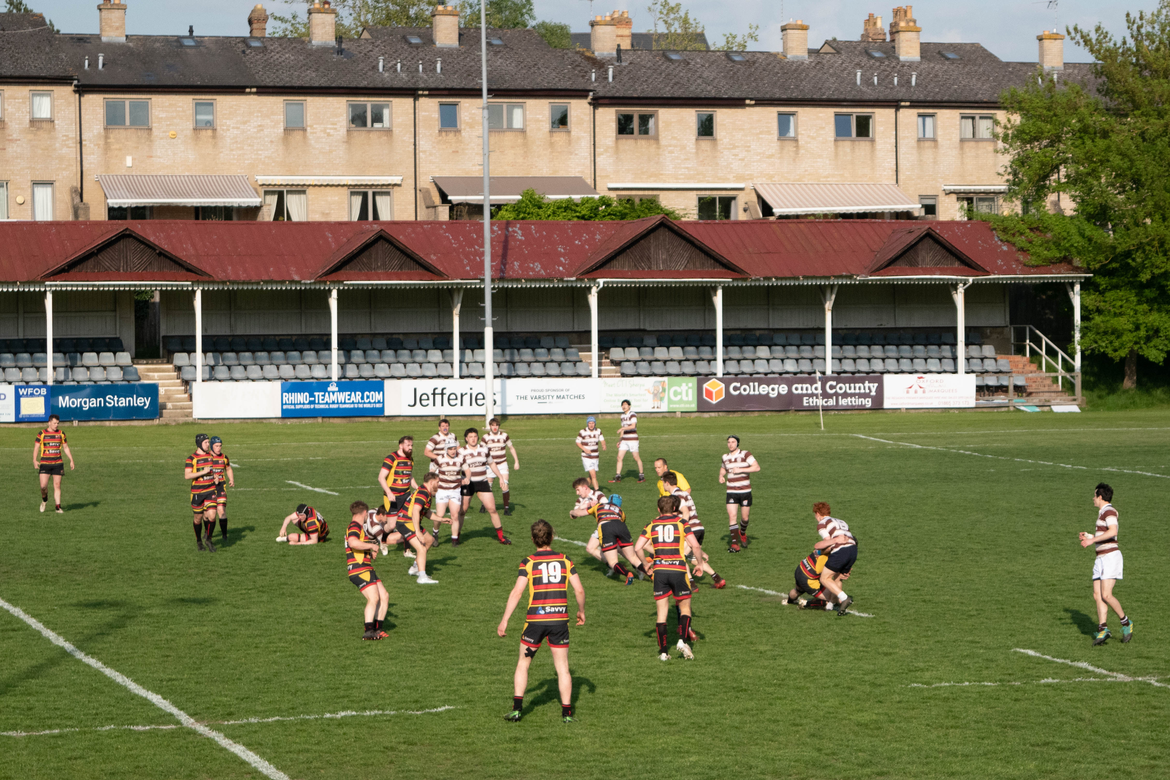 Students playing rugby in the Men's Cuppers final