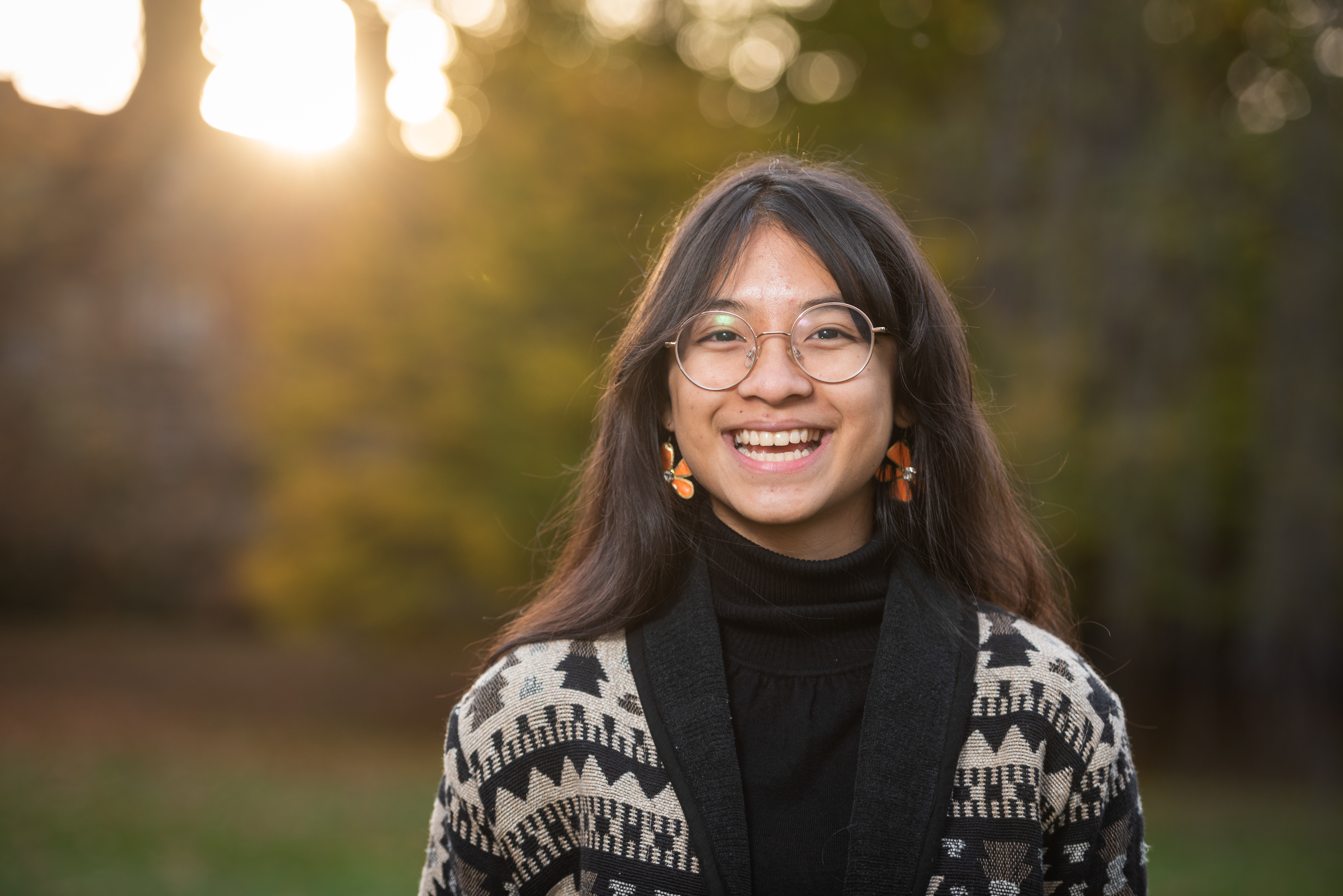 A smiling New College student