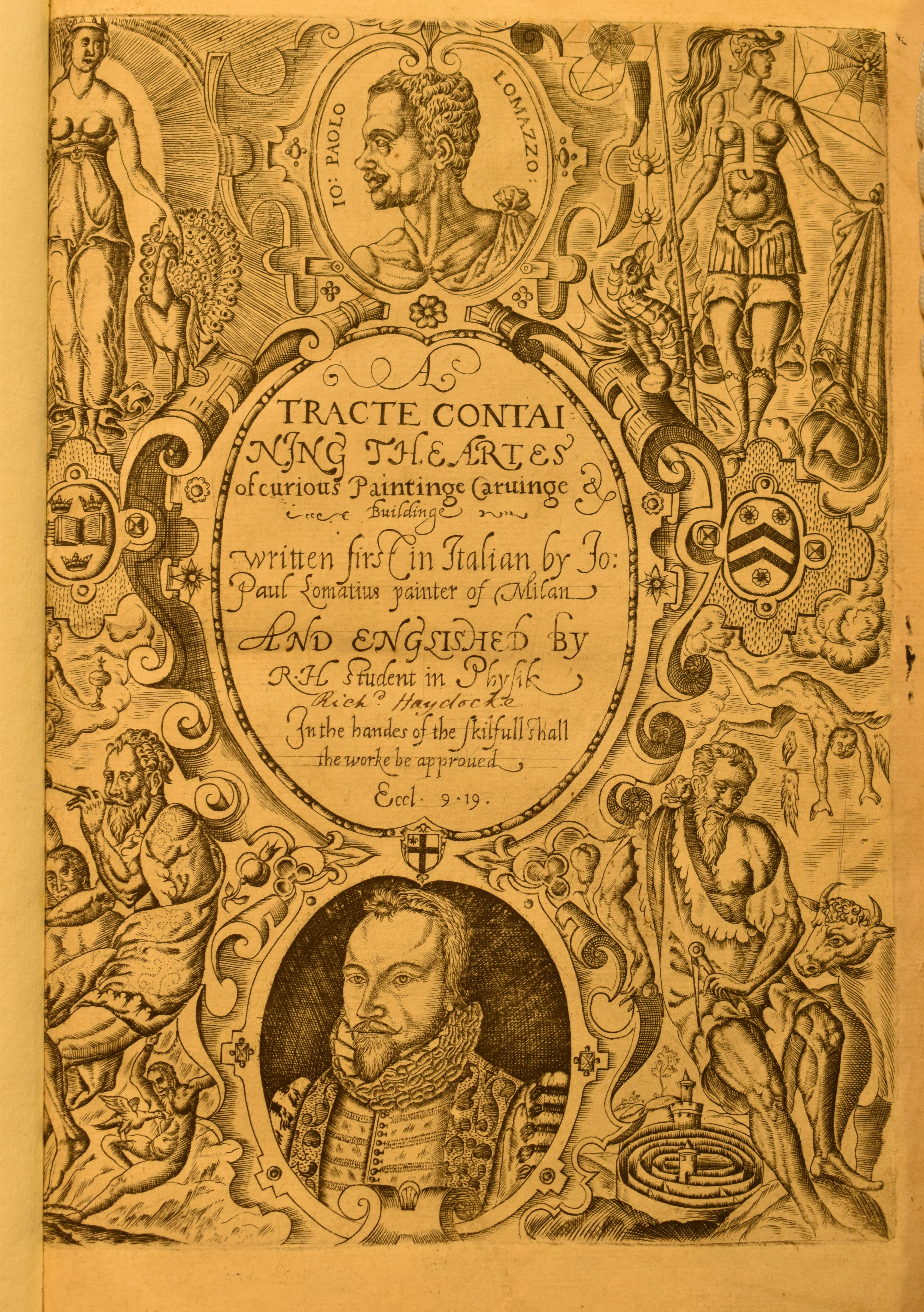 The engraved title-page of Haydocke's translation.