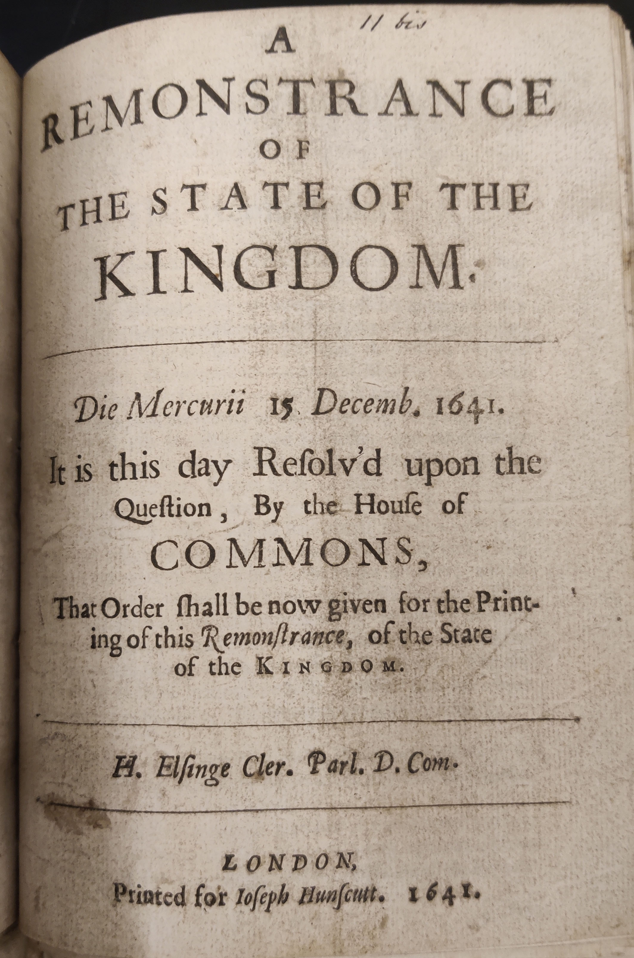 Title page of the pamphlet.