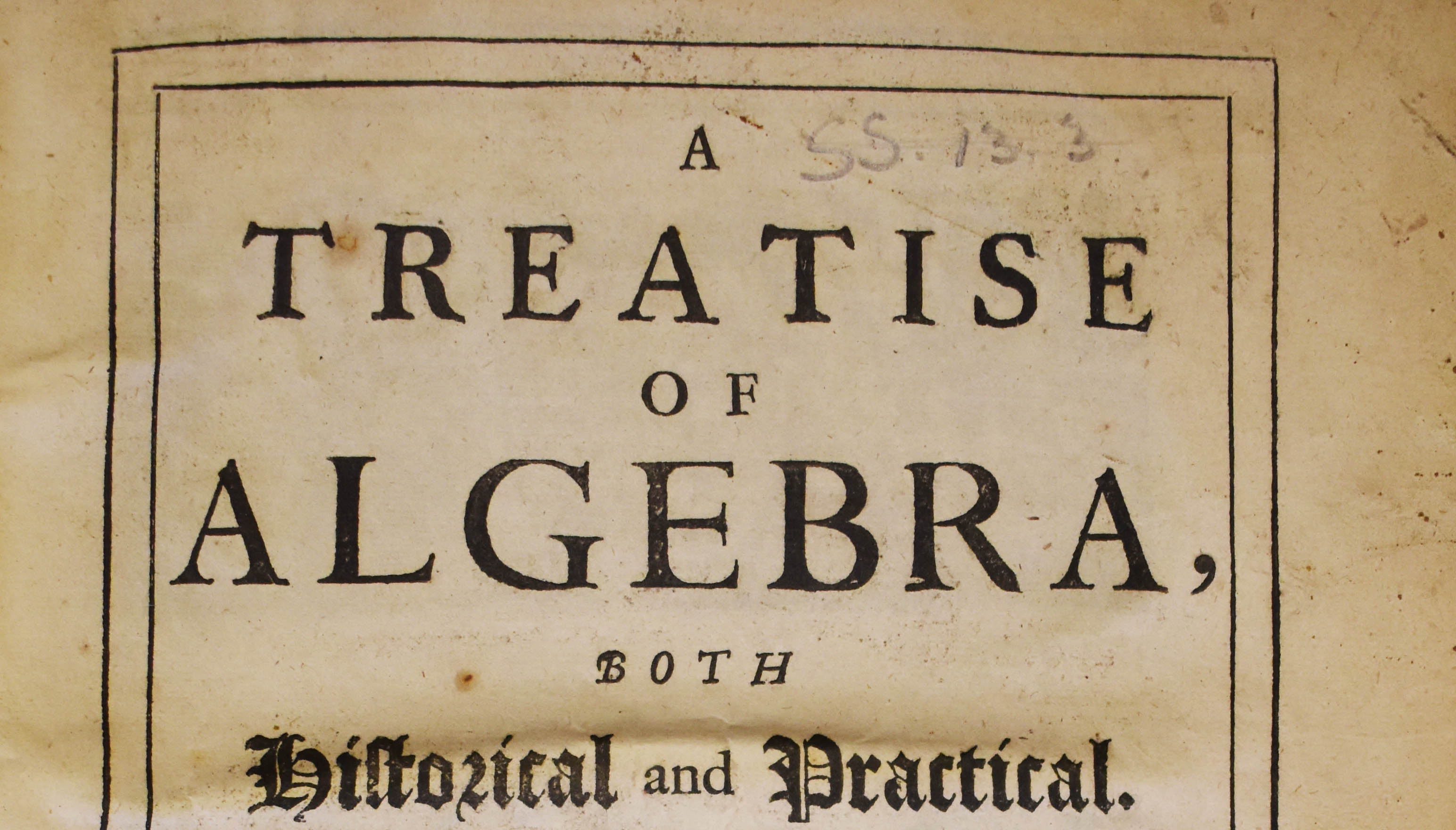 The title-page of A Treatise of Algebra