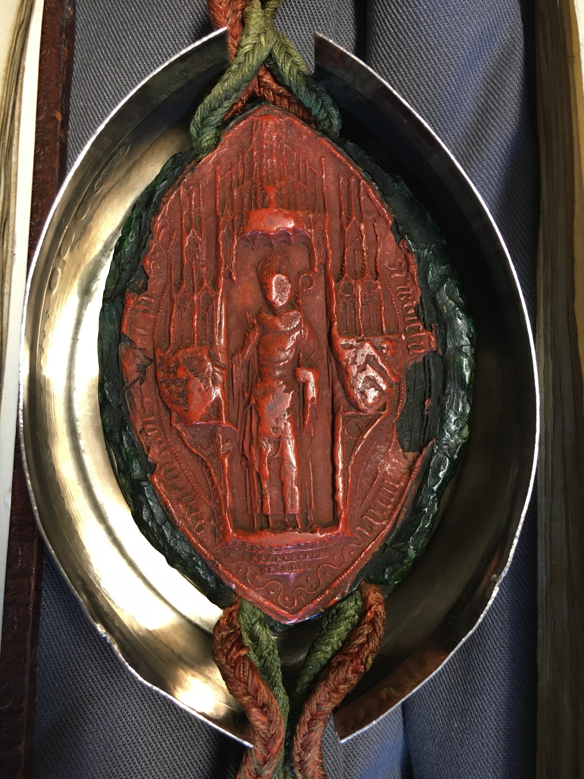 Wax seal featuring a bishop