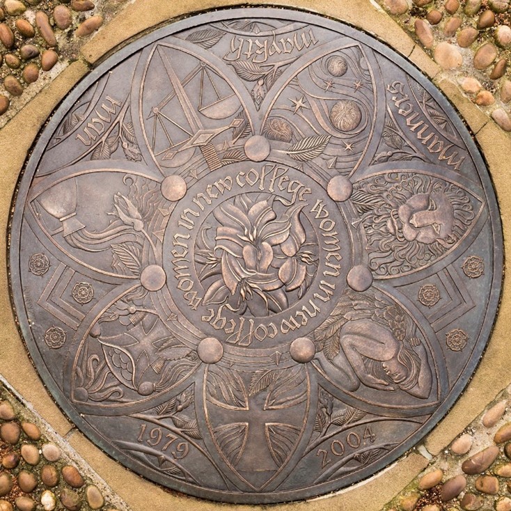 Plaque commemorating 25 years of women at New College