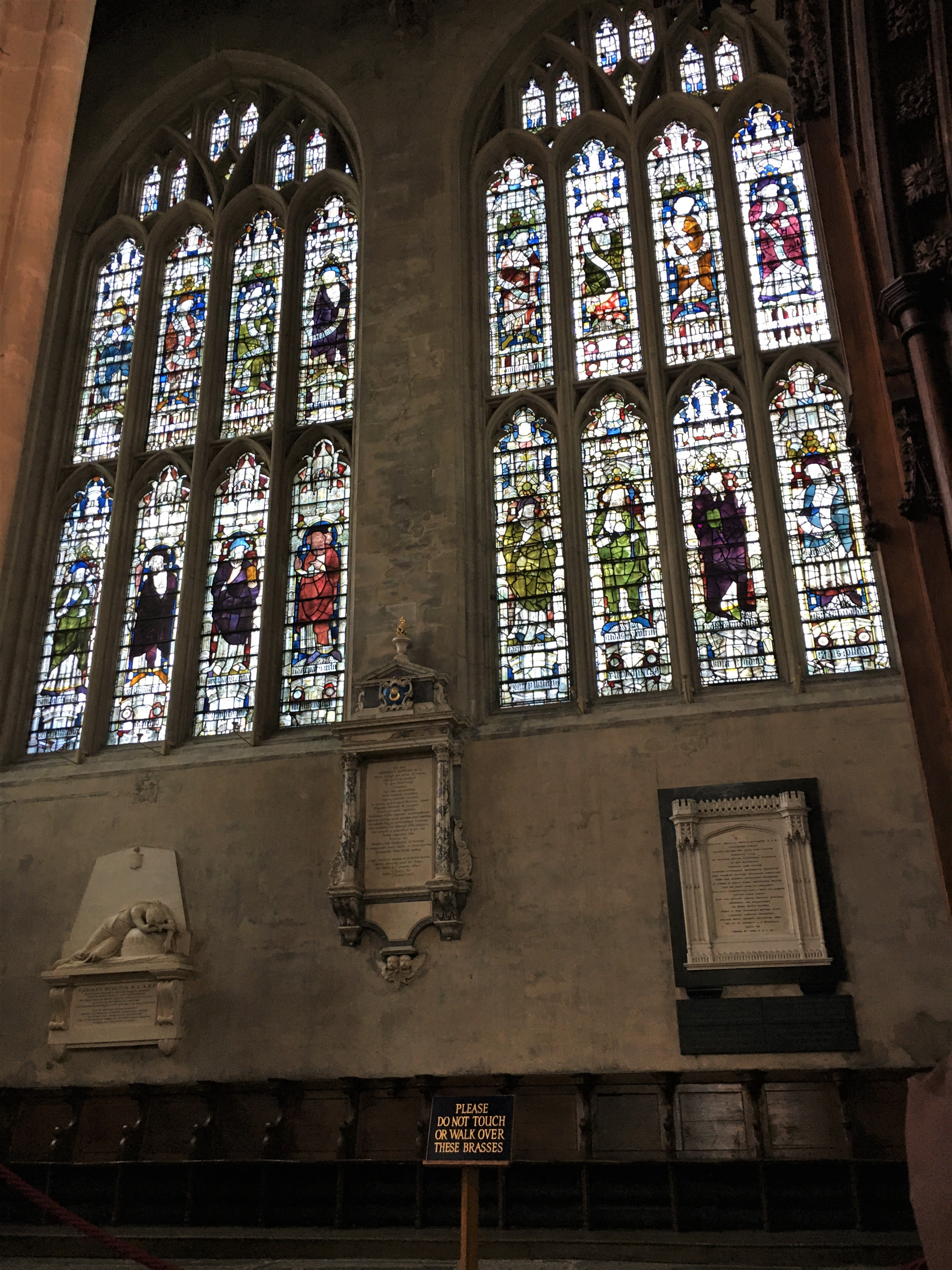 Stained glass windows in the Antechapel