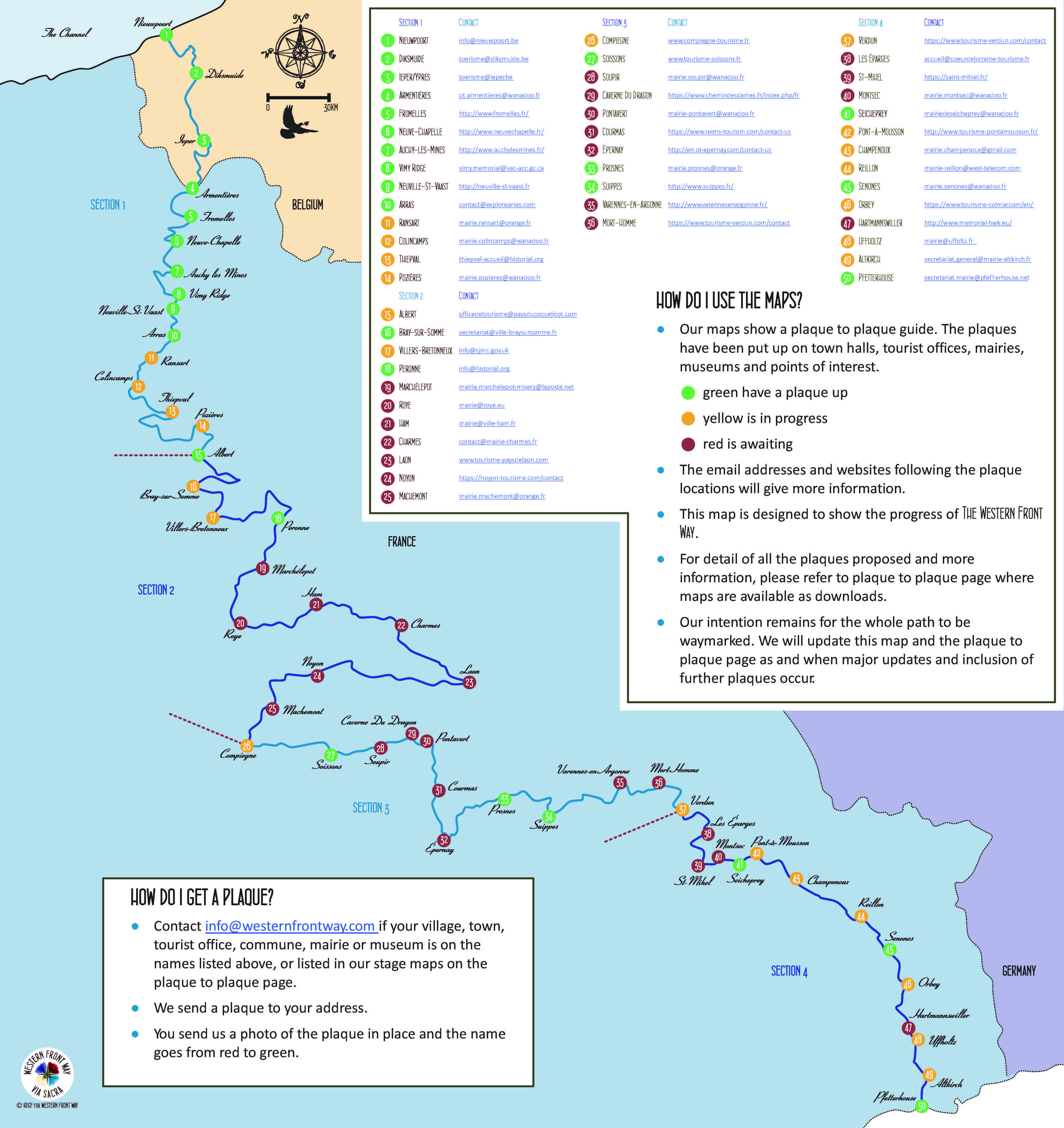 Western Front Way map