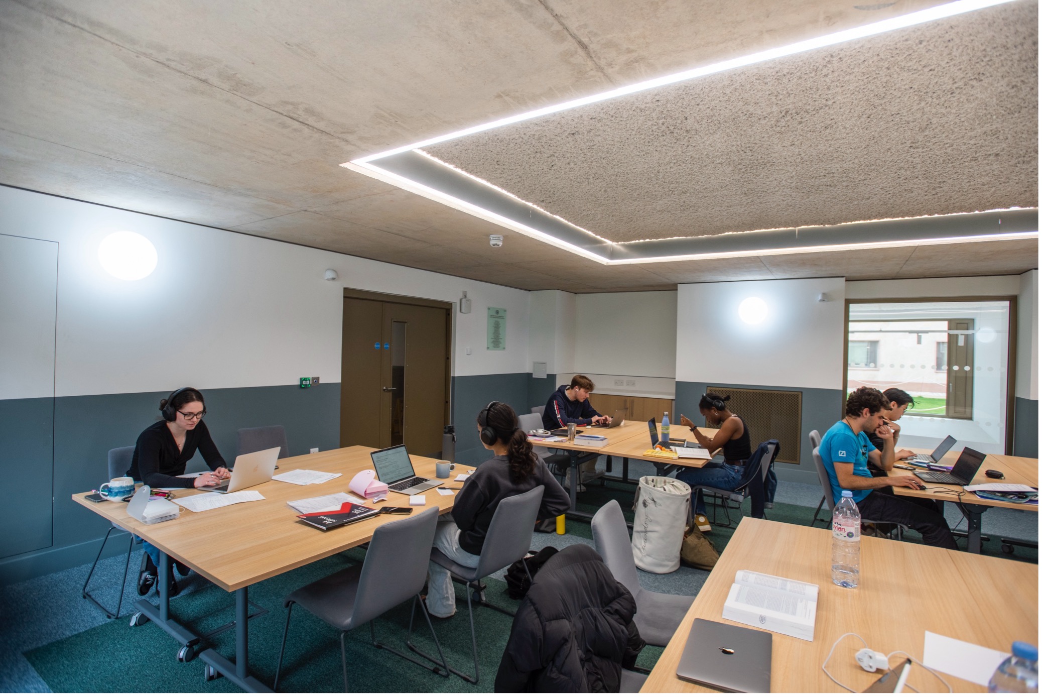 Student study space filled with students working