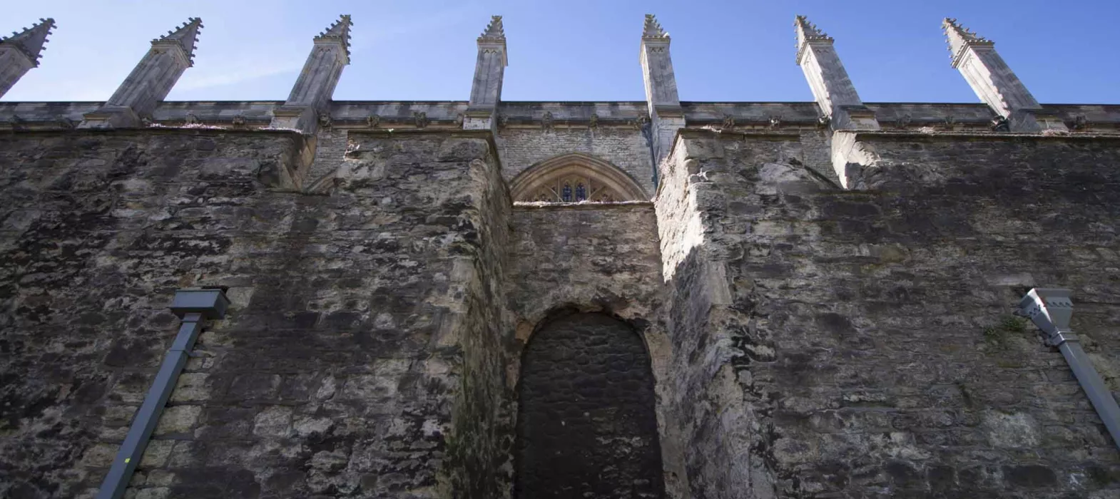 The City Wall looking through to the Spires of the Chapel