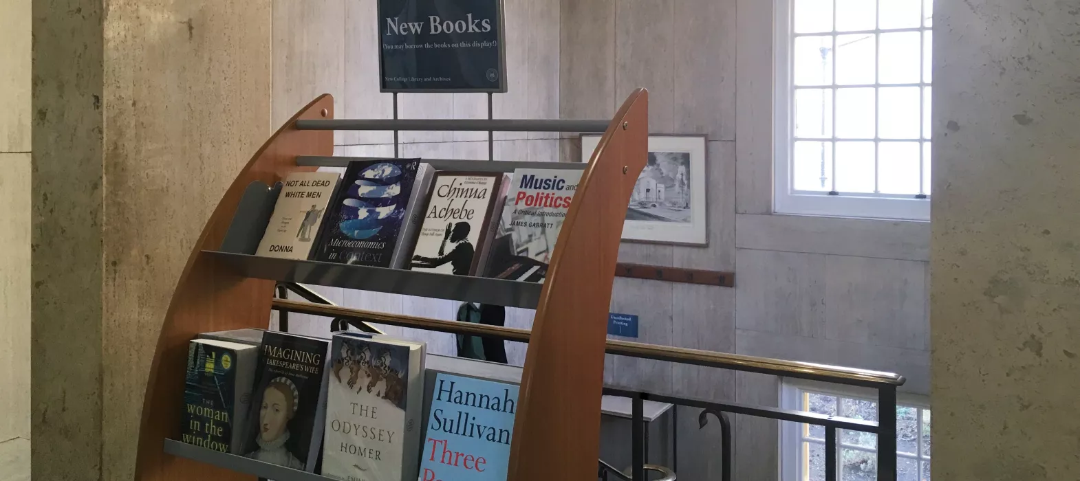New Books Display, Entrance Hall, New College Library, Oxford