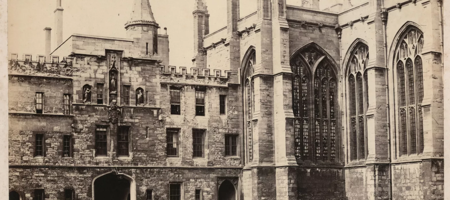 Early photograph of the Front Quad, New College, 1865