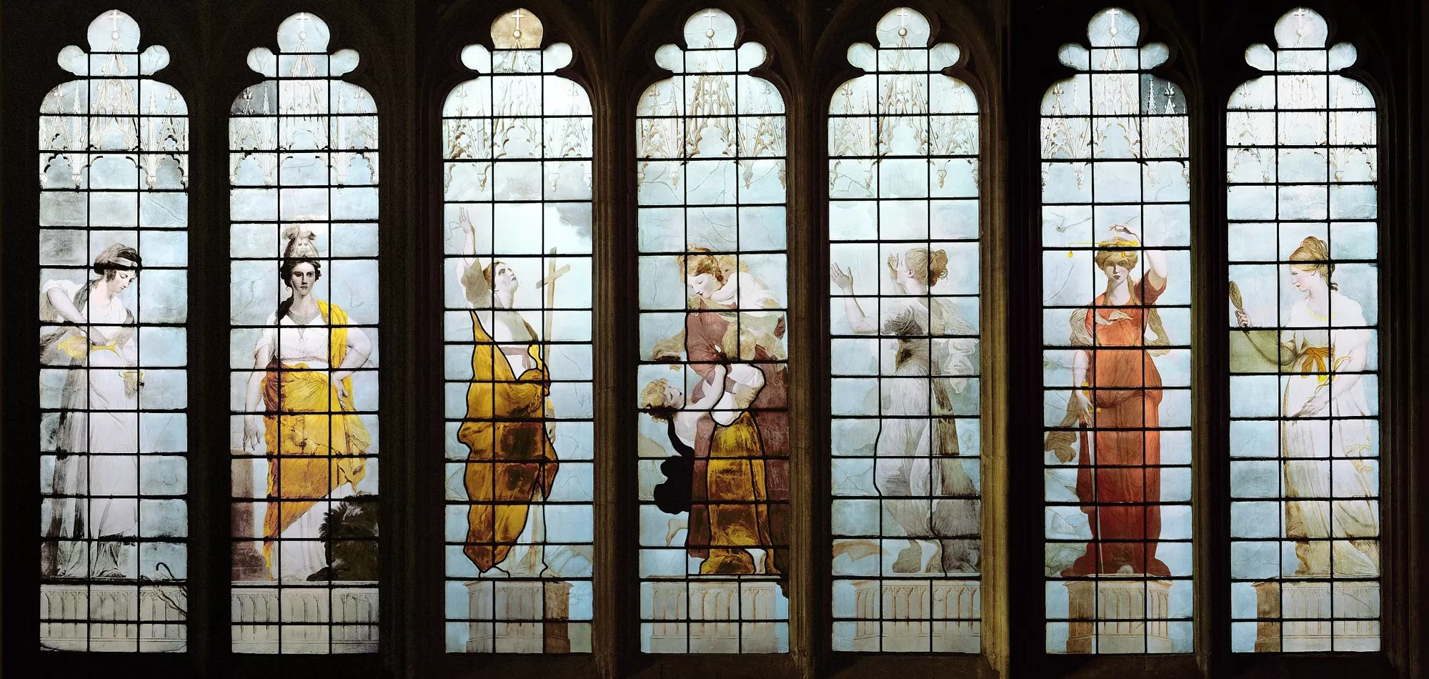 NCI 3281, 'The Seven Cardinal Virtues' by Thomas Jervais (from a sketch in oils by Sir Joshua Reynolds), 18th Century