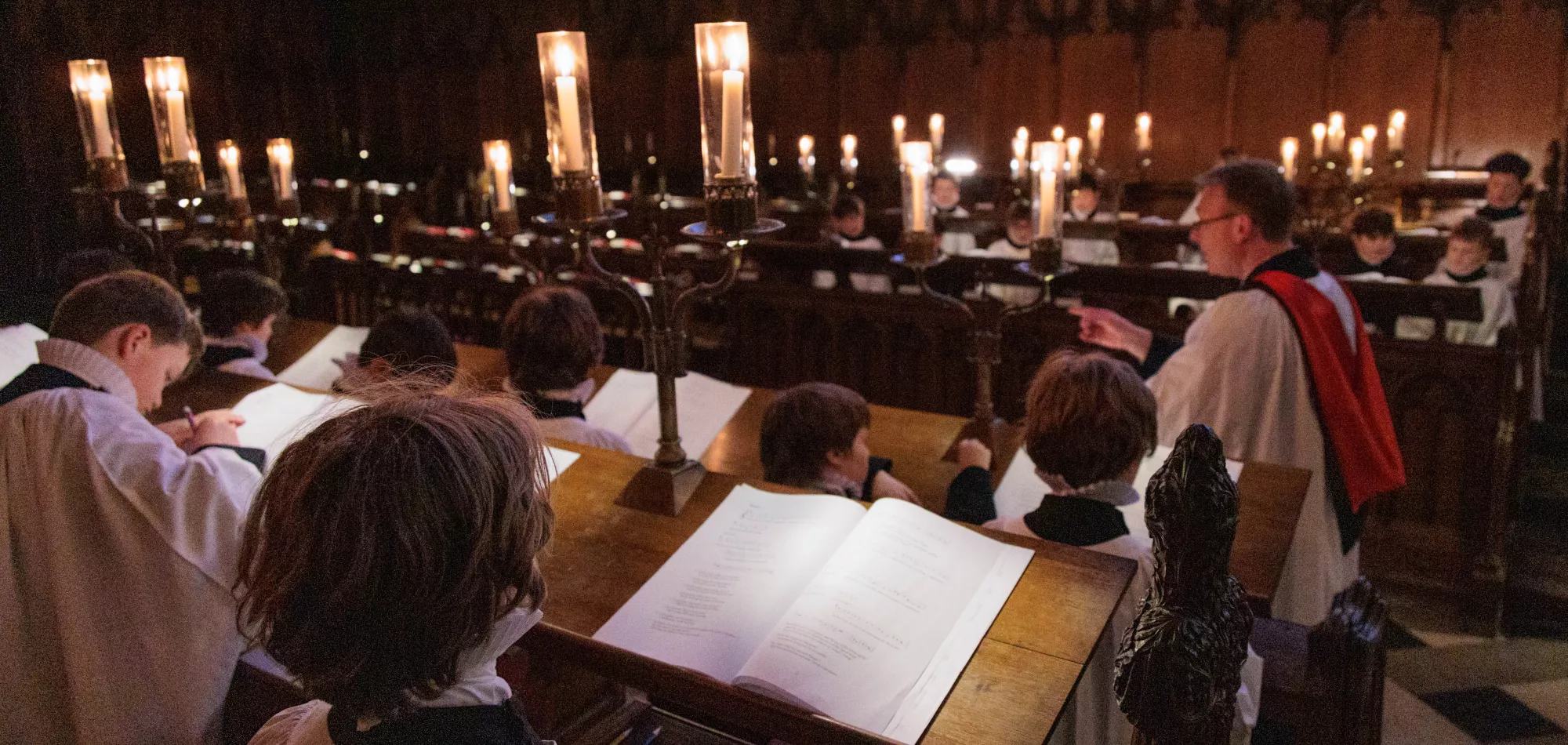 Choristers rehearsing