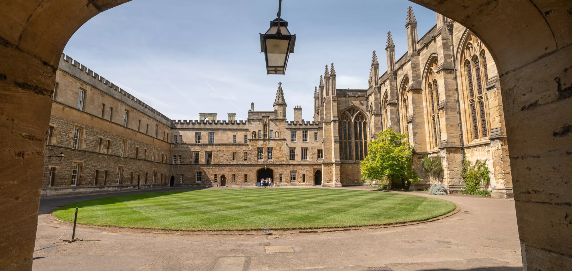 New College Front Quad taken from under an archway
