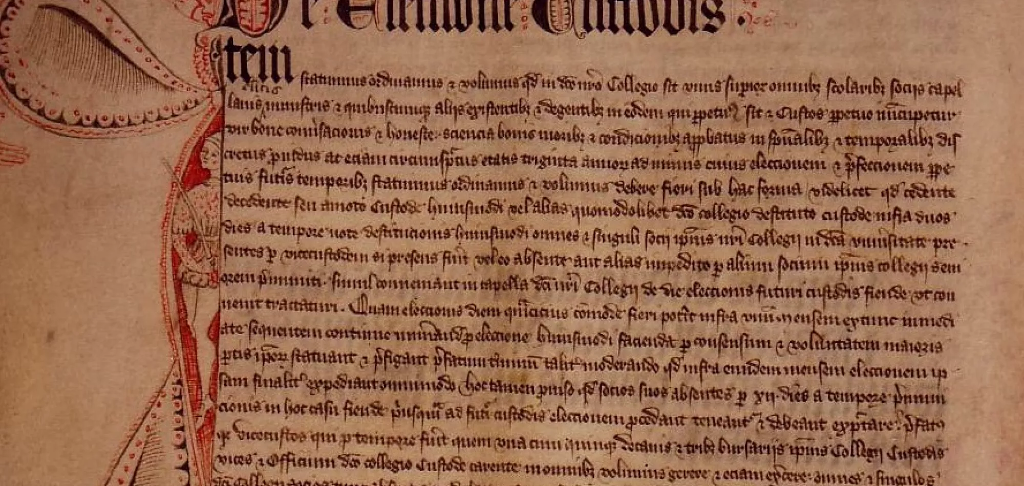 A page from a copy of William of Wykeham’s statutes for New College (New College, Oxford, NCA 3584).