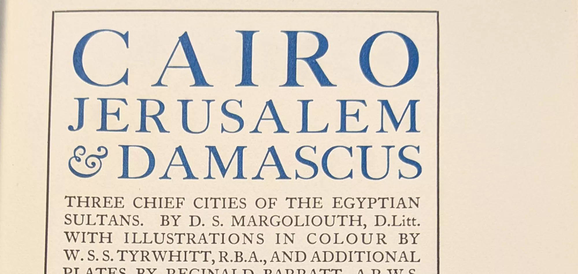 Title page of one of Margoliouth's publications