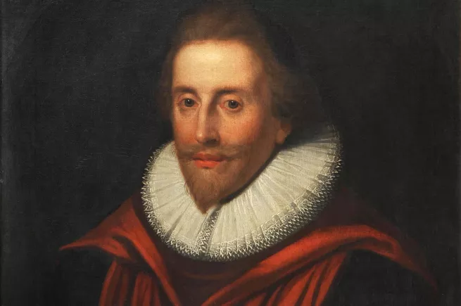 Robert Pinke (oil on panel) by Paul van Somer (c. 1572–1621) (circle of), New College, Oxford, NCI 631 [detail]