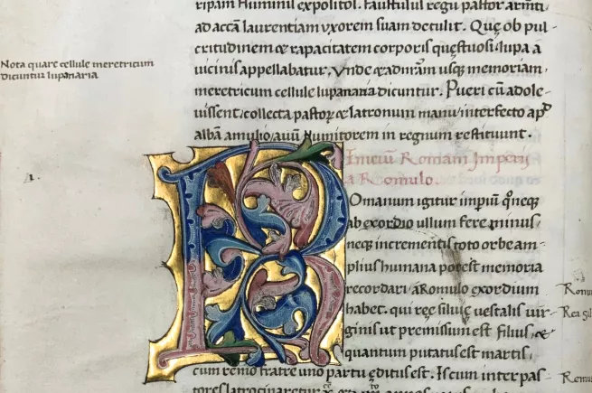 New College Library, Oxford, MS 280, f. 2v [detail]