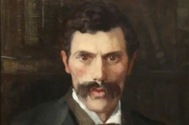 Portrait [detail] of David Samuel Margoliouth (oil on canvas, 1902) by Harriet Halhed