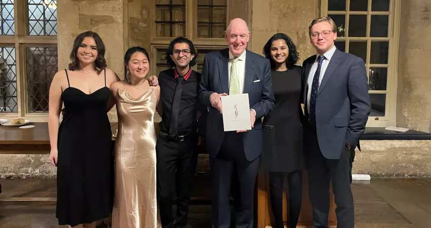 The JCR editors and Miles Young, Warden of New College