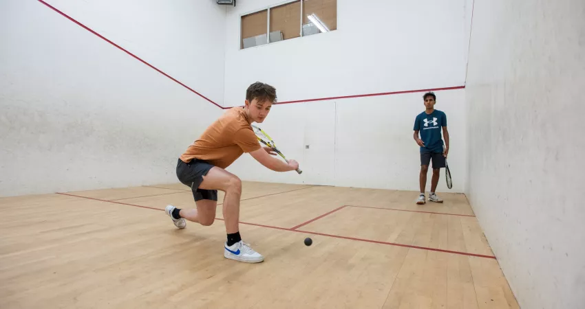 Students play squash